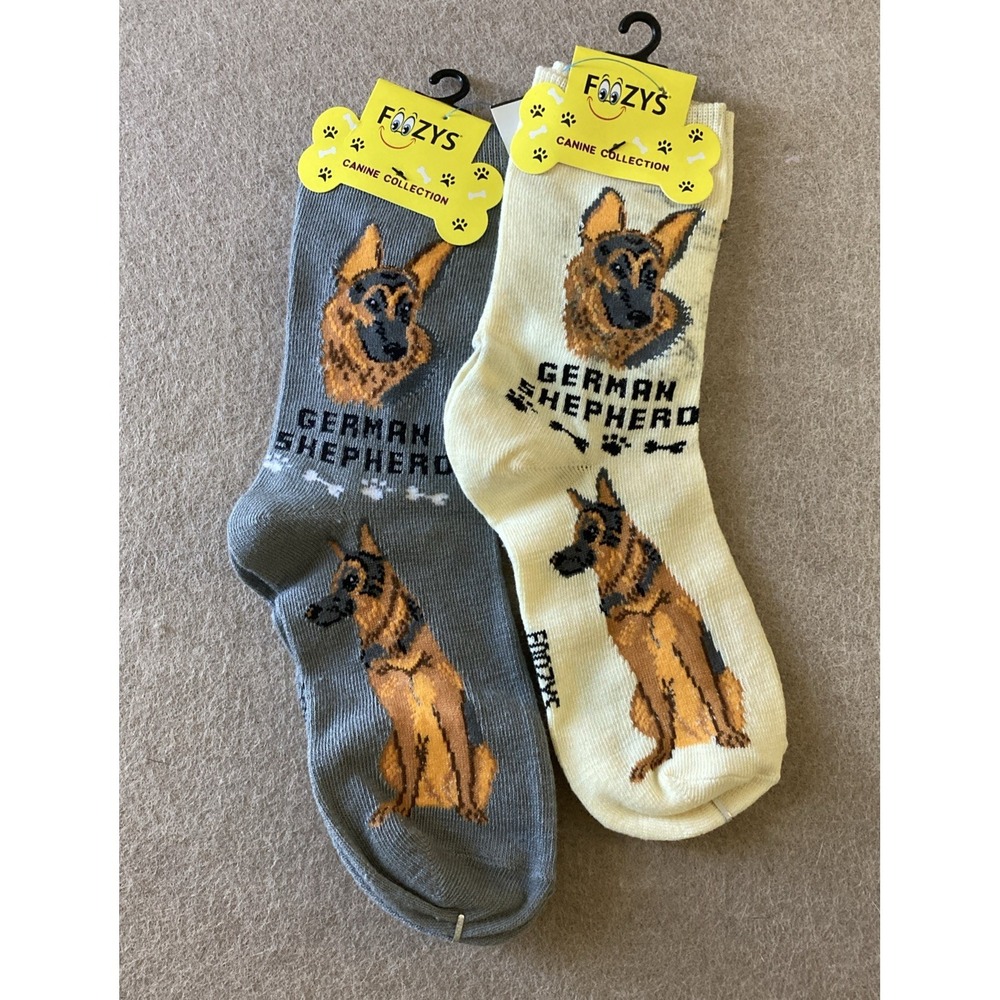 Foozys Socks Canine Collection Set German Shepherd women's Sz 9-11 New Dog Lover